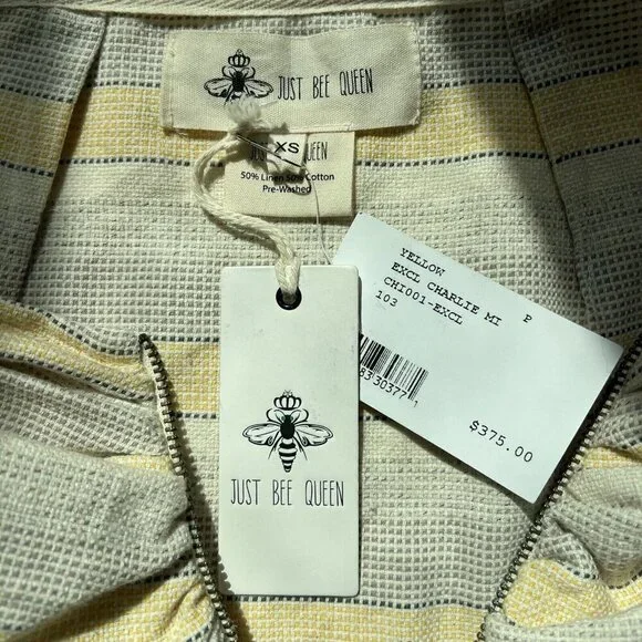 NWT Just Bee Queen Charlie Mini Skirt XS Yellow Striped Fringed Sarong - Picture 7 of 11